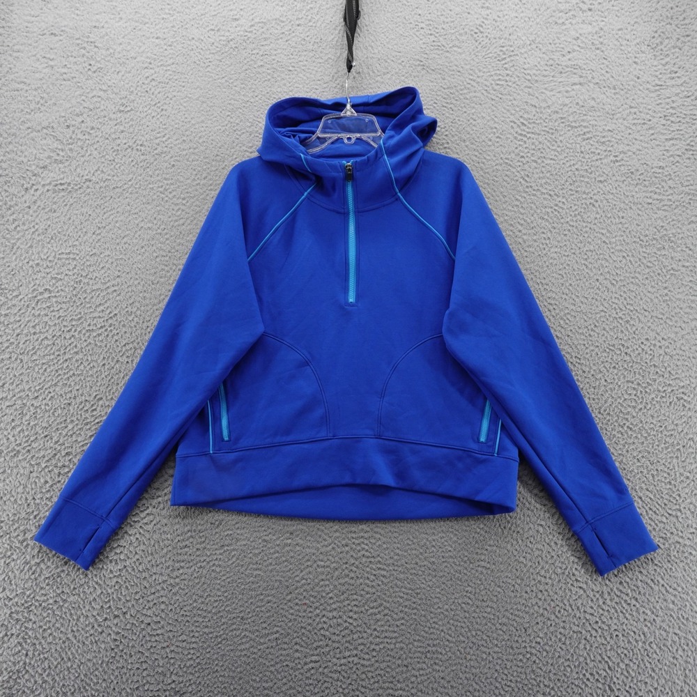 DSG Womens Sport Fleece Quarter Zip Hoodie Royal Blue Large NEW